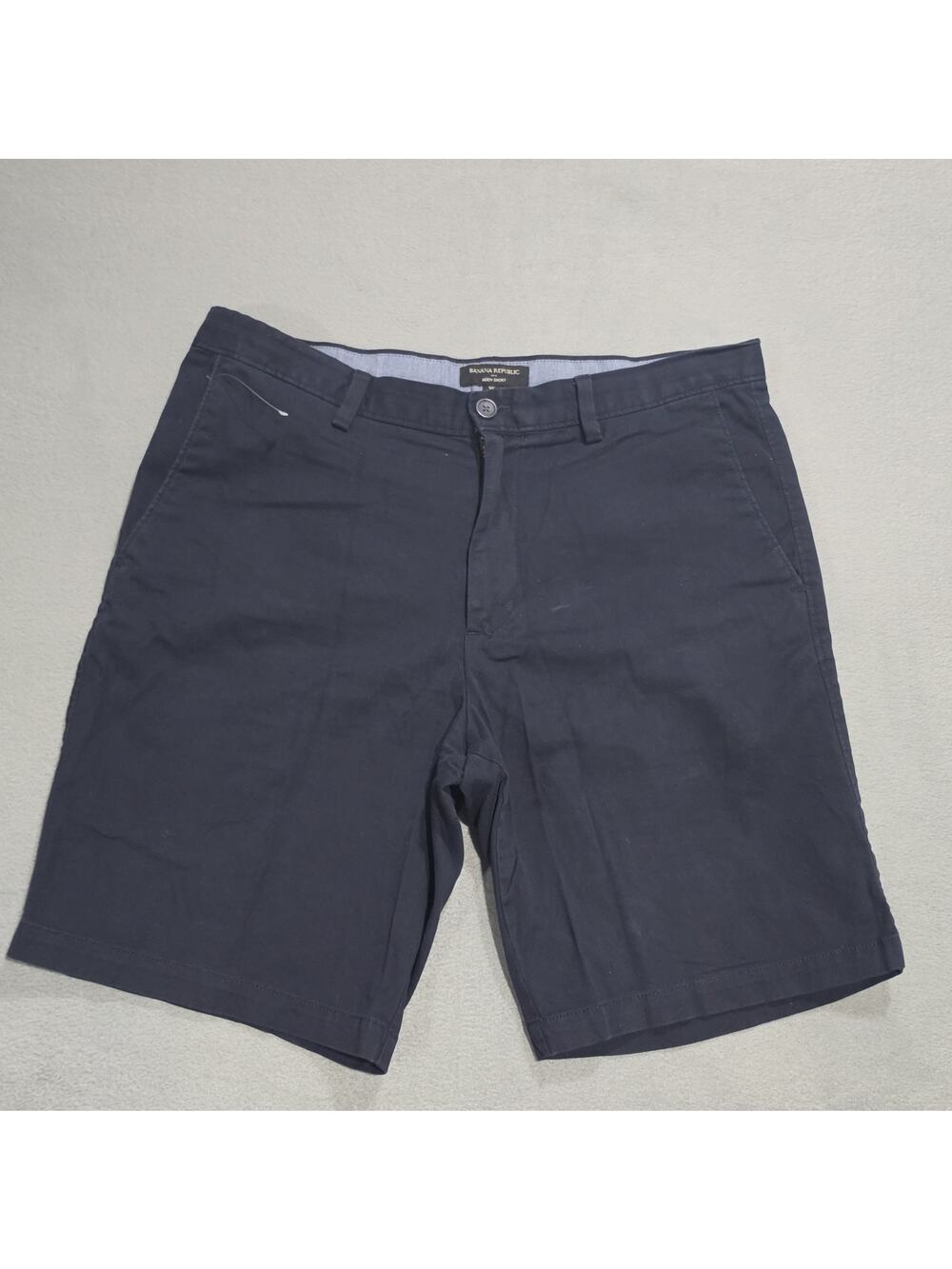 Banana Republic Aiden Shorts Mens 35 Black Stretch Chino Casual Flat Front